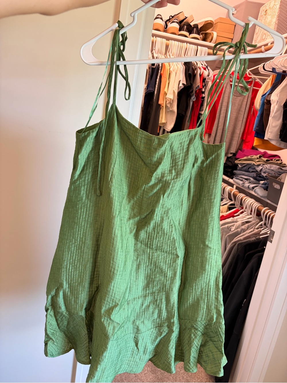 Green Tie-Strap Sundress